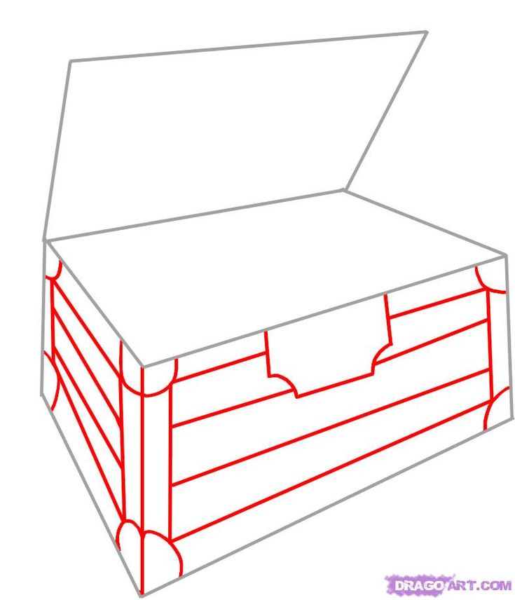 Нарисовать коробку карандашом