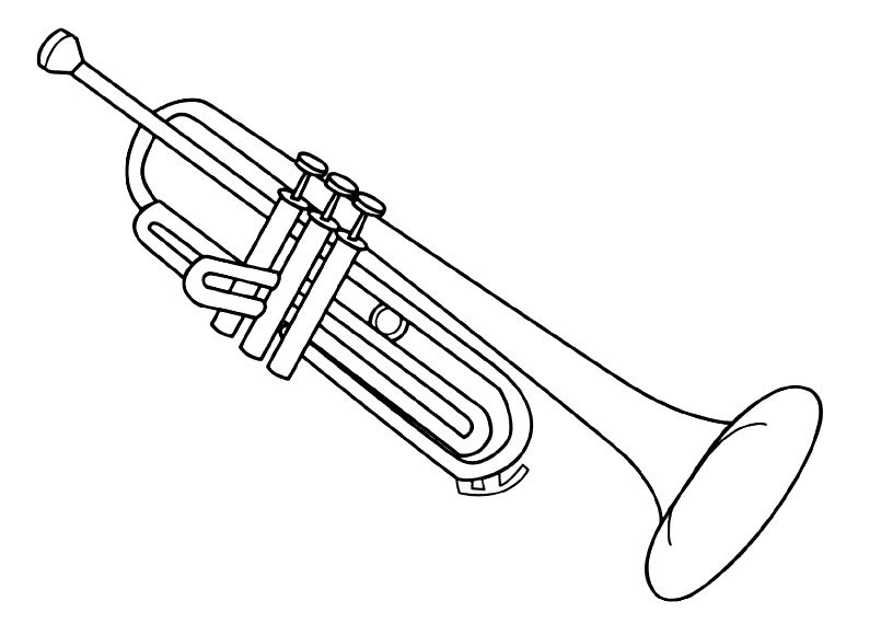Тромбон рисунок карандашом