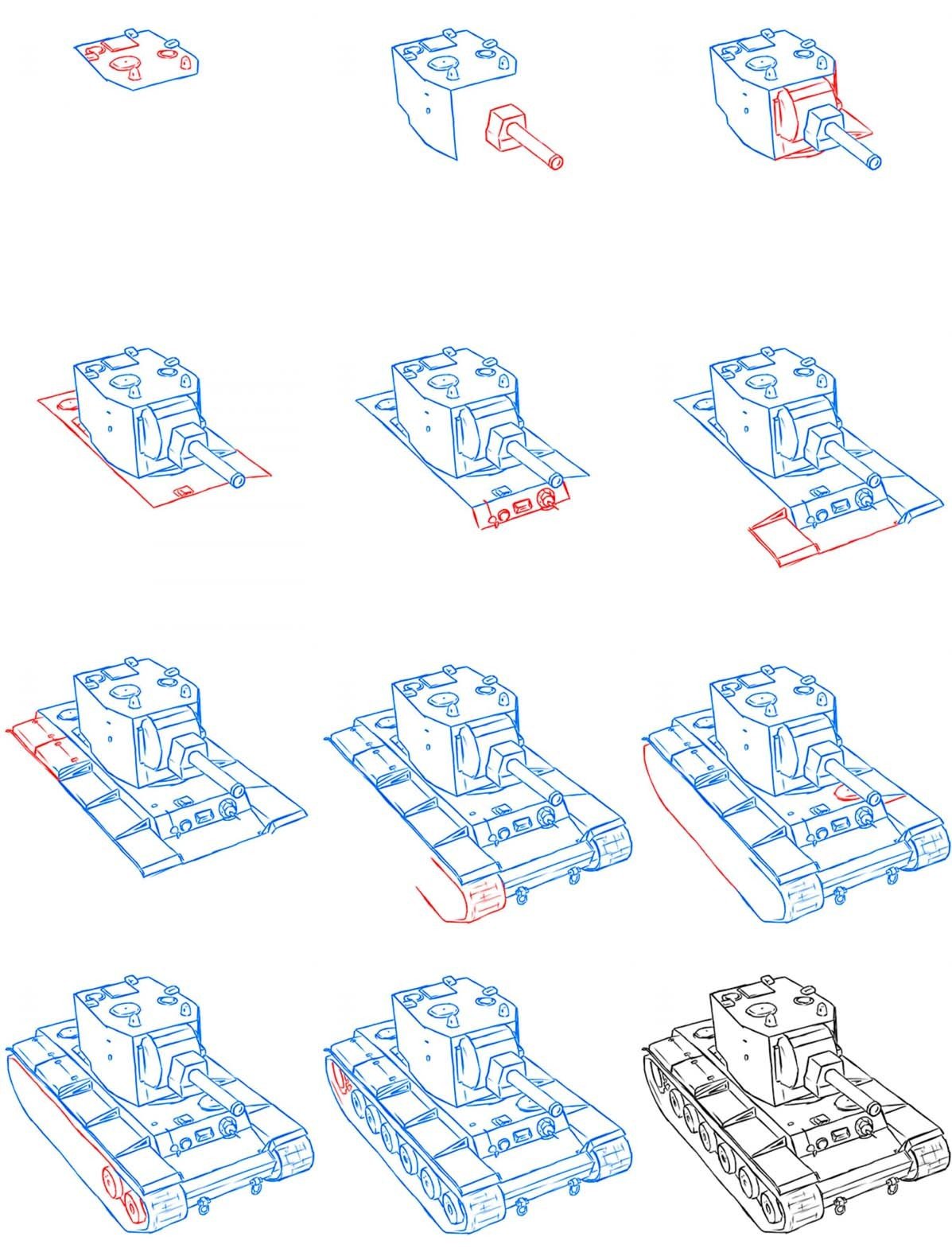 Танк кв2 рисунок WOT