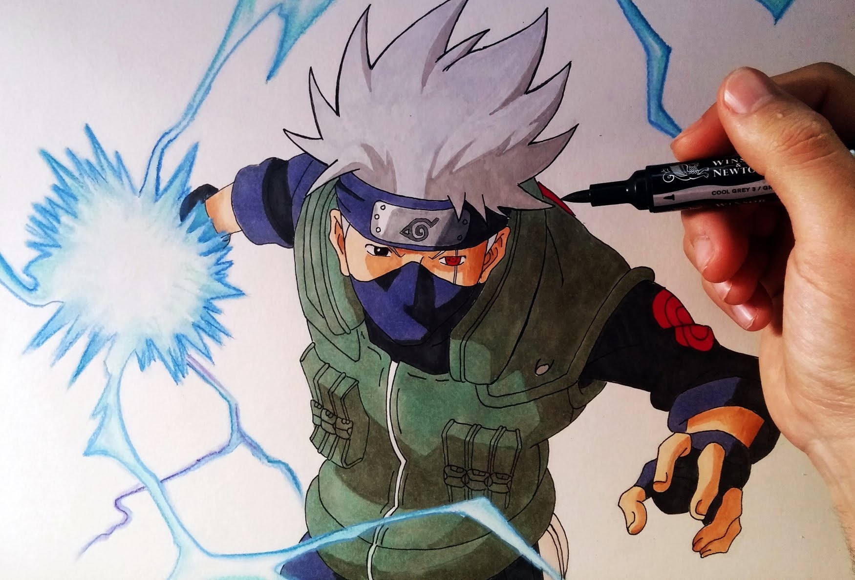 Cómo dibujar a Kakashi