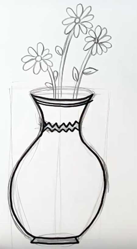 Как нарисовать легкую вазу