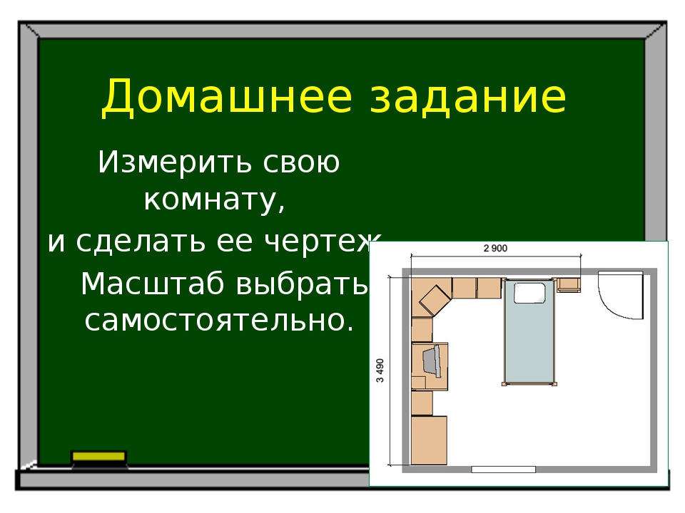 План комнаты в масштабе 1 100