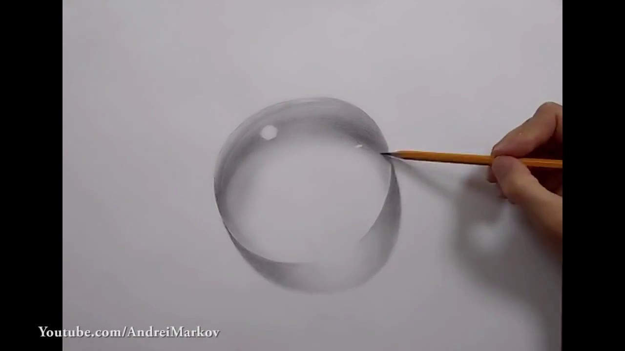 Каплю воды рисуем карандашом