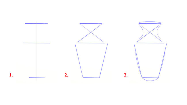 Ваза рисунок поэтапно