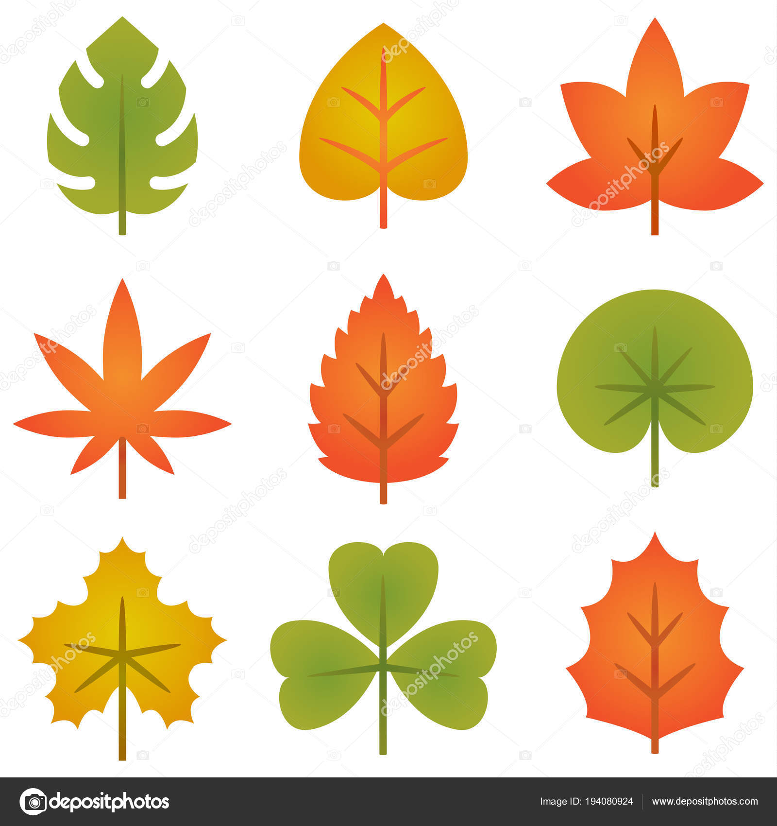 Осенние листочки симметричные