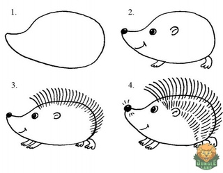 Как нарисовать ежика красками