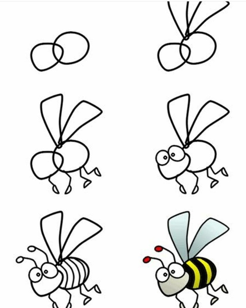 Как рисовать пчелу