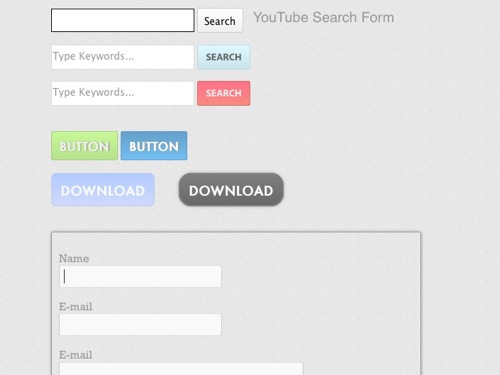 Воссоздание YouTube форма поиска и другие кнопки, используя CSS3