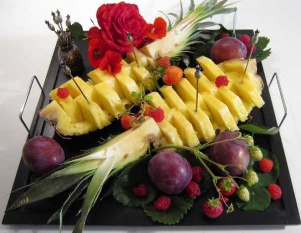 Разделка ананаса для стола красиво