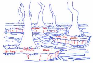 Как нарисовать болото карандашом