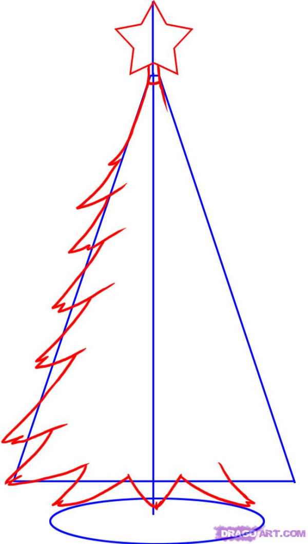 Елка красками нарисовать