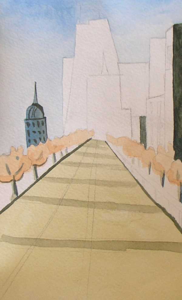 Городской пейзаж рисунок карандашом 6 класс легкий