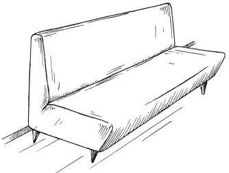 Рисунок дивана карандашом поэтапно
