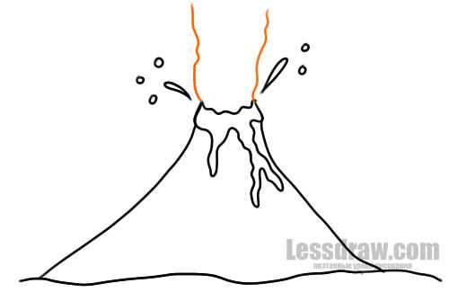 Как нарисовать вулкан карандашом поэтапно для начинающих