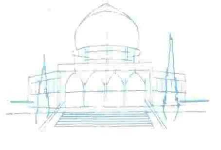 Нарисовать тадж махал карандашом