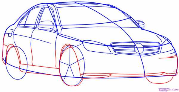 Как нарисовать машину мерседес поэтапно