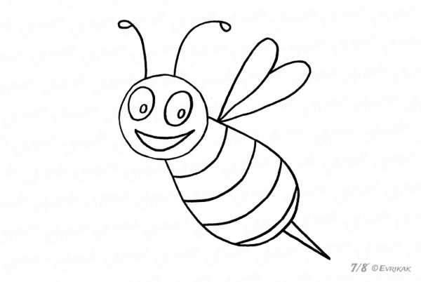 Как рисовать пчелу