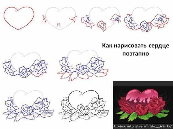 Как красиво нарисовать сердечко карандашом