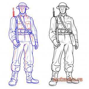 Схема рисования солдата