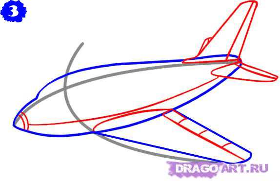 Как нарисовать самый легкий самолет