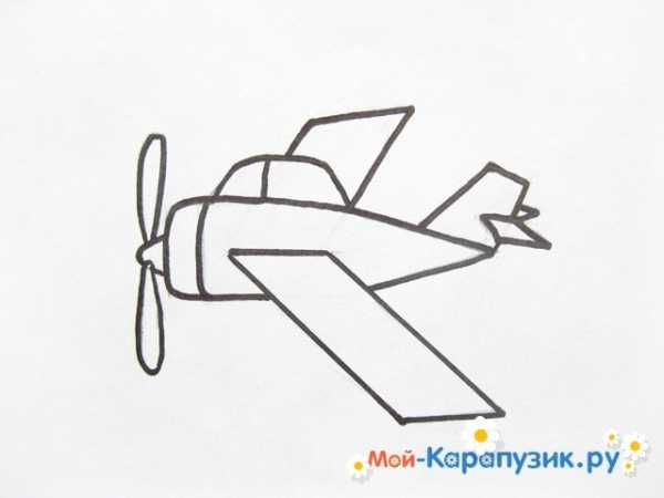Нарисовать самолет ребенку поэтапно легко
