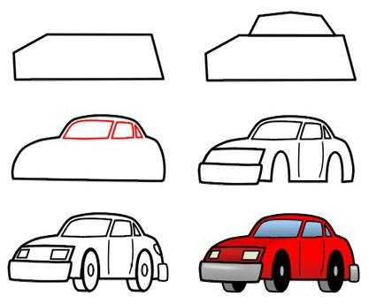 Картинки для срисовки легкие машинки