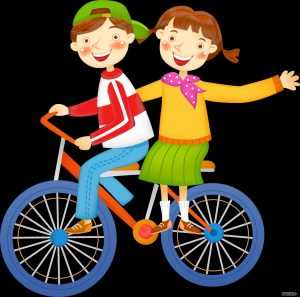 Детский рисунок езда на велосипеде