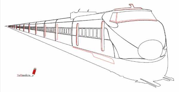 Как нарисовать поезд поэтапно