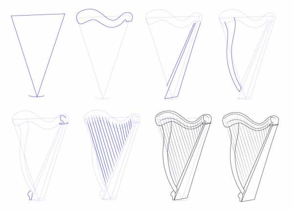 Картинки как нарисовать арфу скопировать