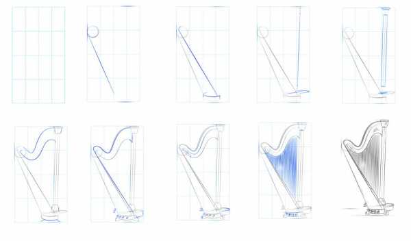 Картинки как нарисовать арфу скопировать