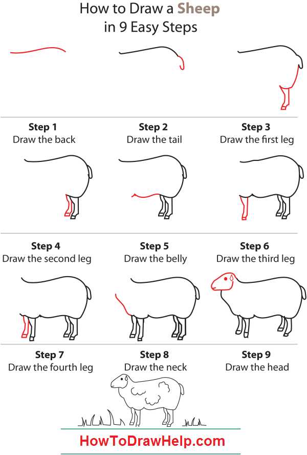Рисовать барашка поэтапно