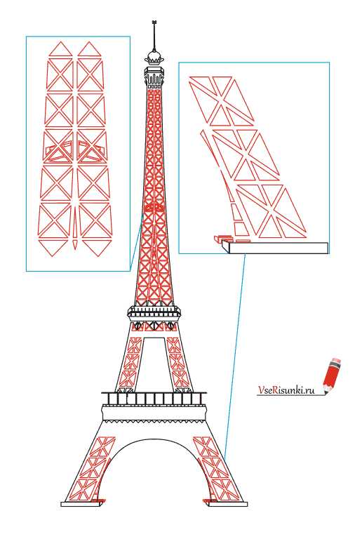 Эфилевская башня как рисовать