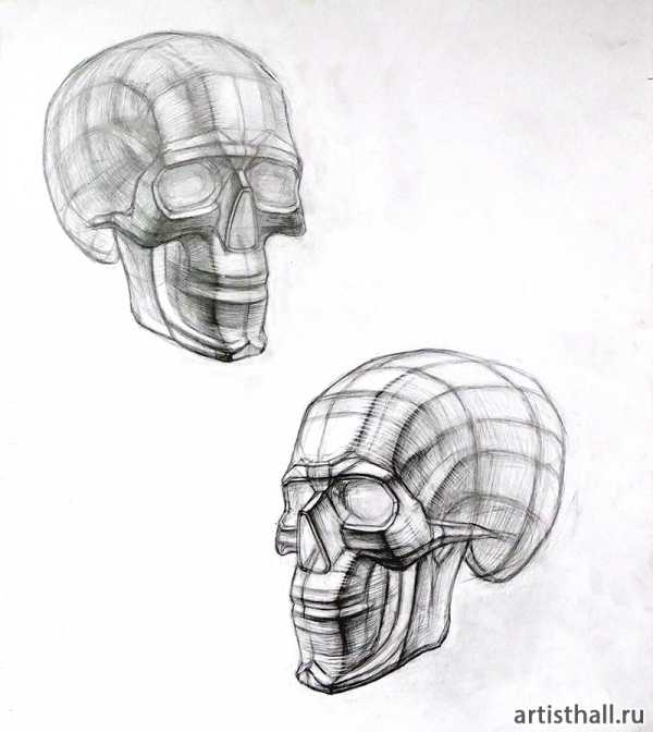 Обрубовка головы рисунок карандашом