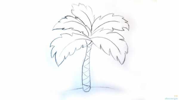 Как нарисовать пальму на ногтях