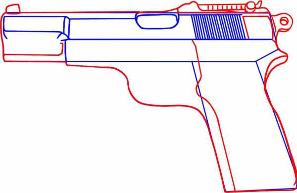 Картинки пистолета для срисовки легкие