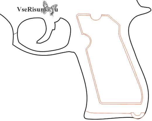 Картинки пистолета для срисовки легкие