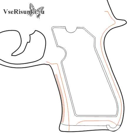 Картинки пистолета для срисовки легкие