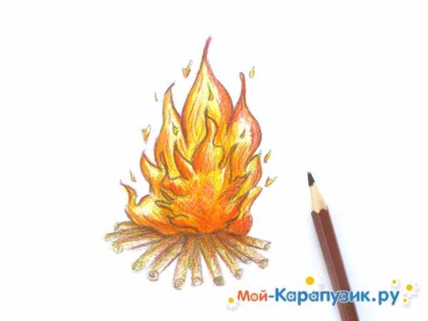 Огонь рисунок цветной