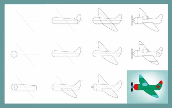 Как нарисовать большой самолет ребенку