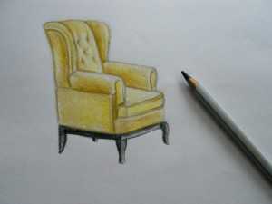 Дизайн стула рисунок карандашом