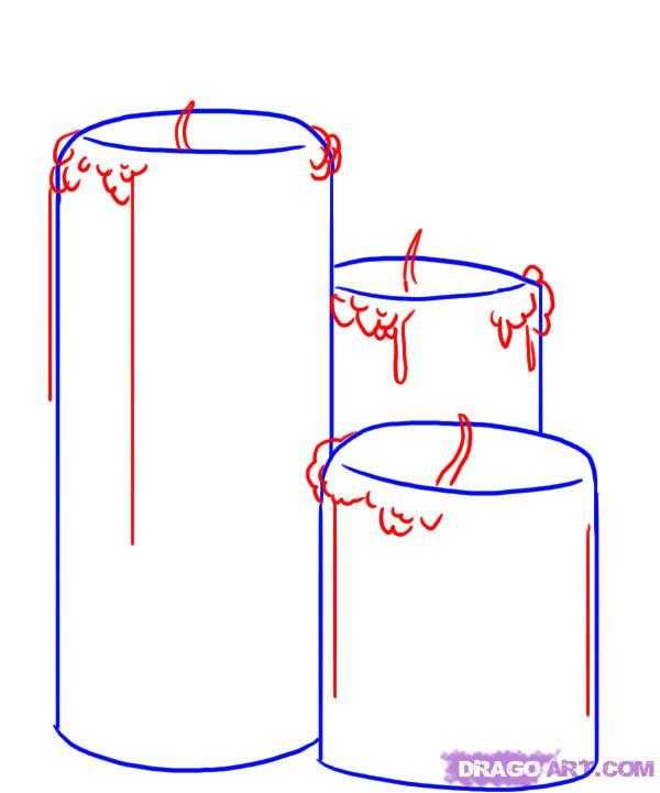 Свеча с подсвечником рисунок