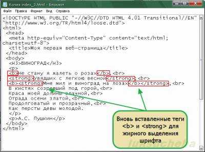 Как выделить текст жирным в браузере